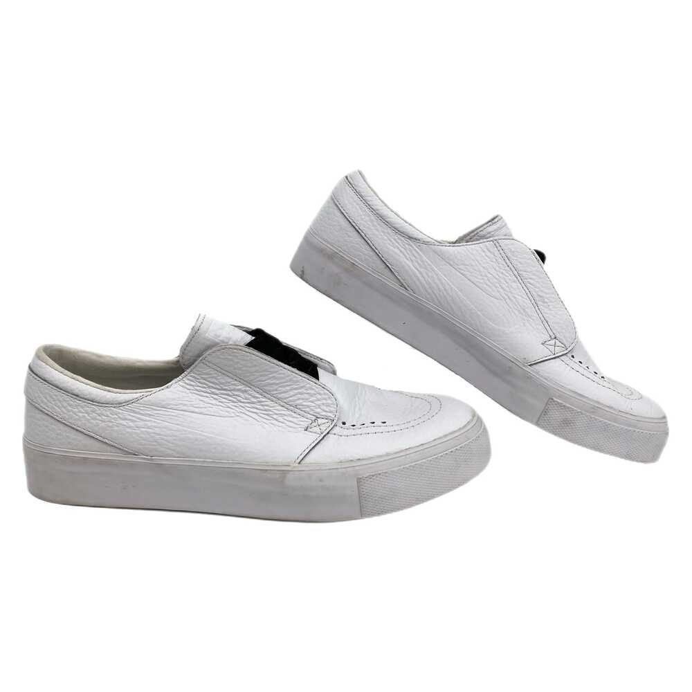 Nike White Black Zoom Stephan Janoski Leather Slip-On Sneakers | Size 8.5